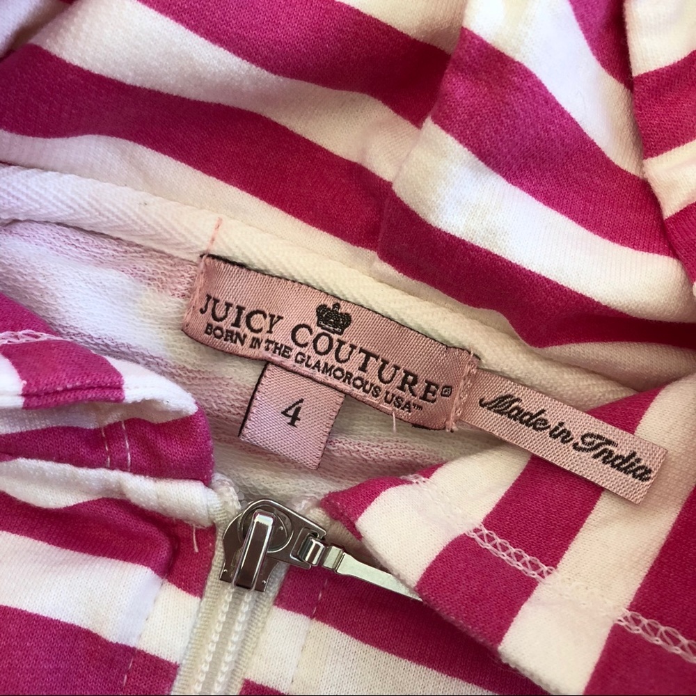 ❤️NWT❤️ JUICY COUTURE striped zip hoodie ~ 4 - Picture 5 of 6